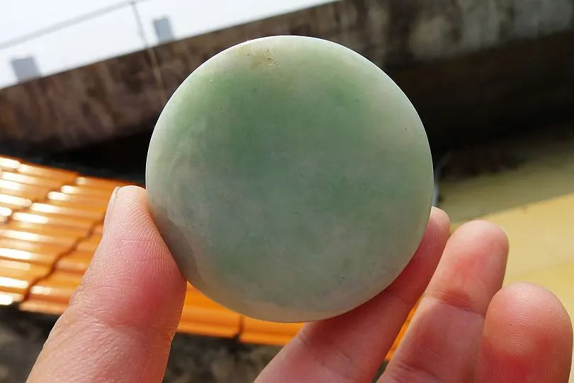 Natural Jade Rough Jadeite Raw (96g,5.2X5.2X1.4cm)