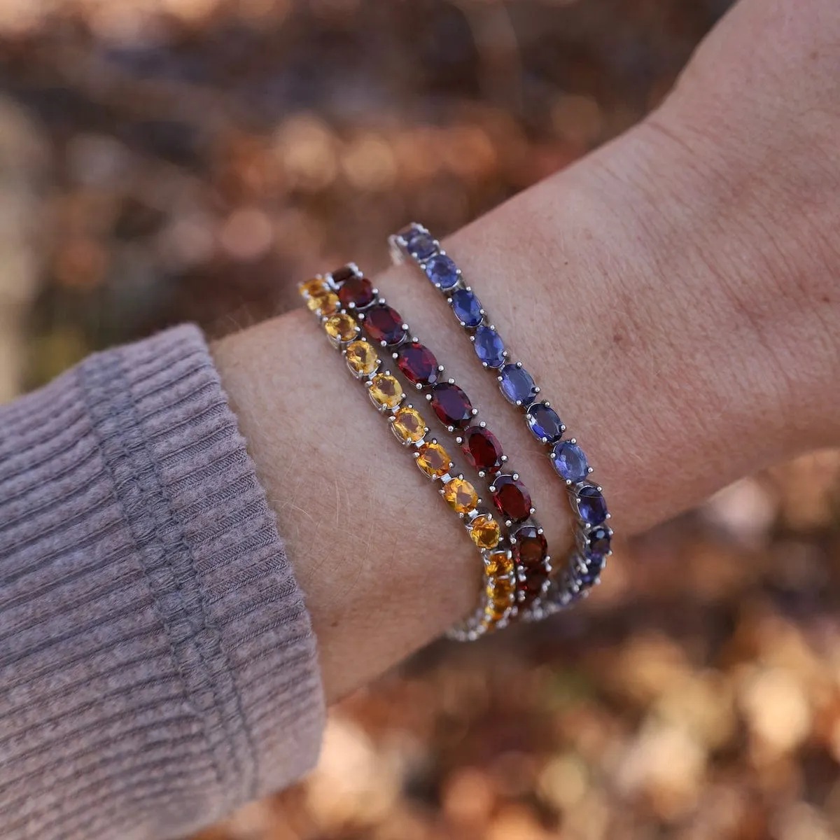 Oval Garnet Tennis Bracelet