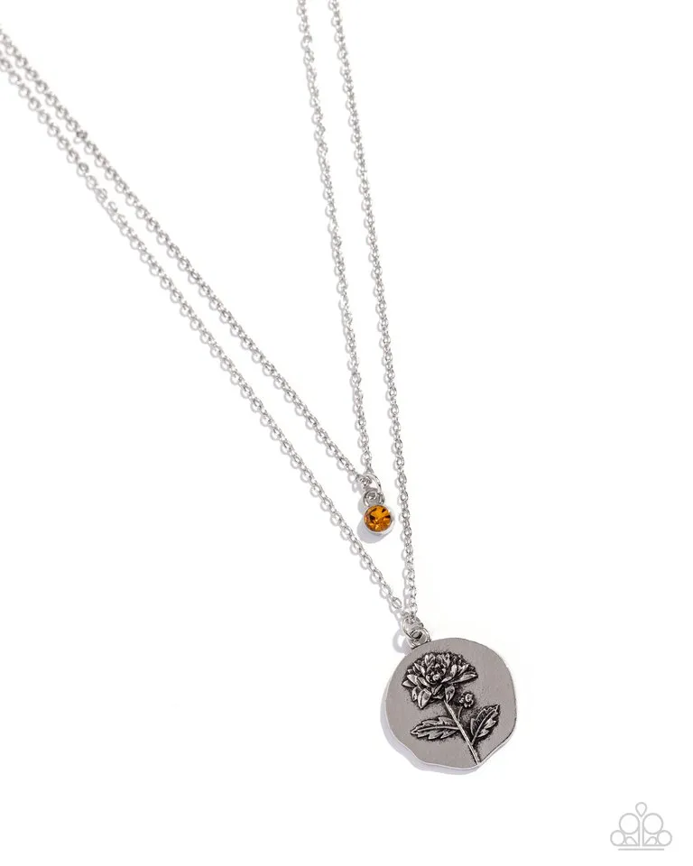 Paparazzi Necklace ~ Birthstone Beauty - Orange