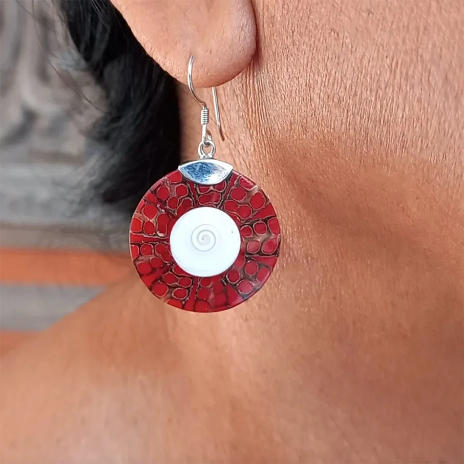 Red Coral Earrings, Indonesia