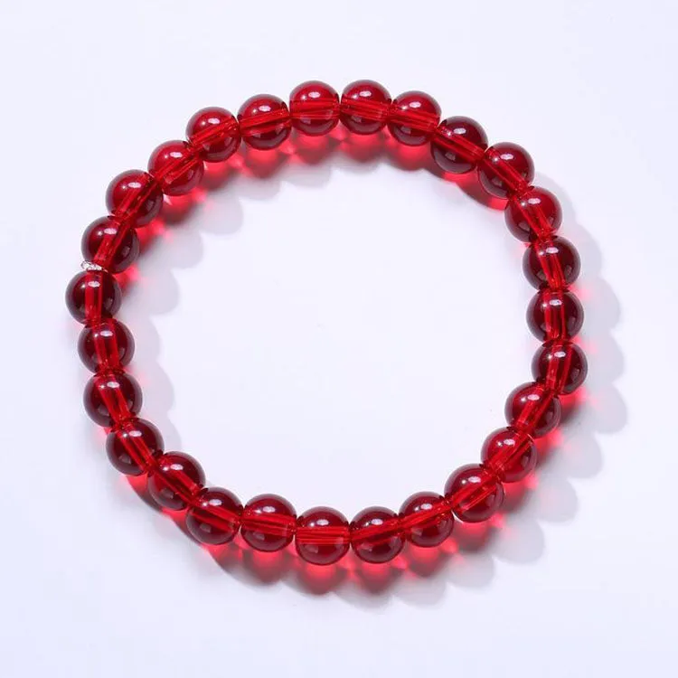 Red Garnet Stone Bead Bracelet