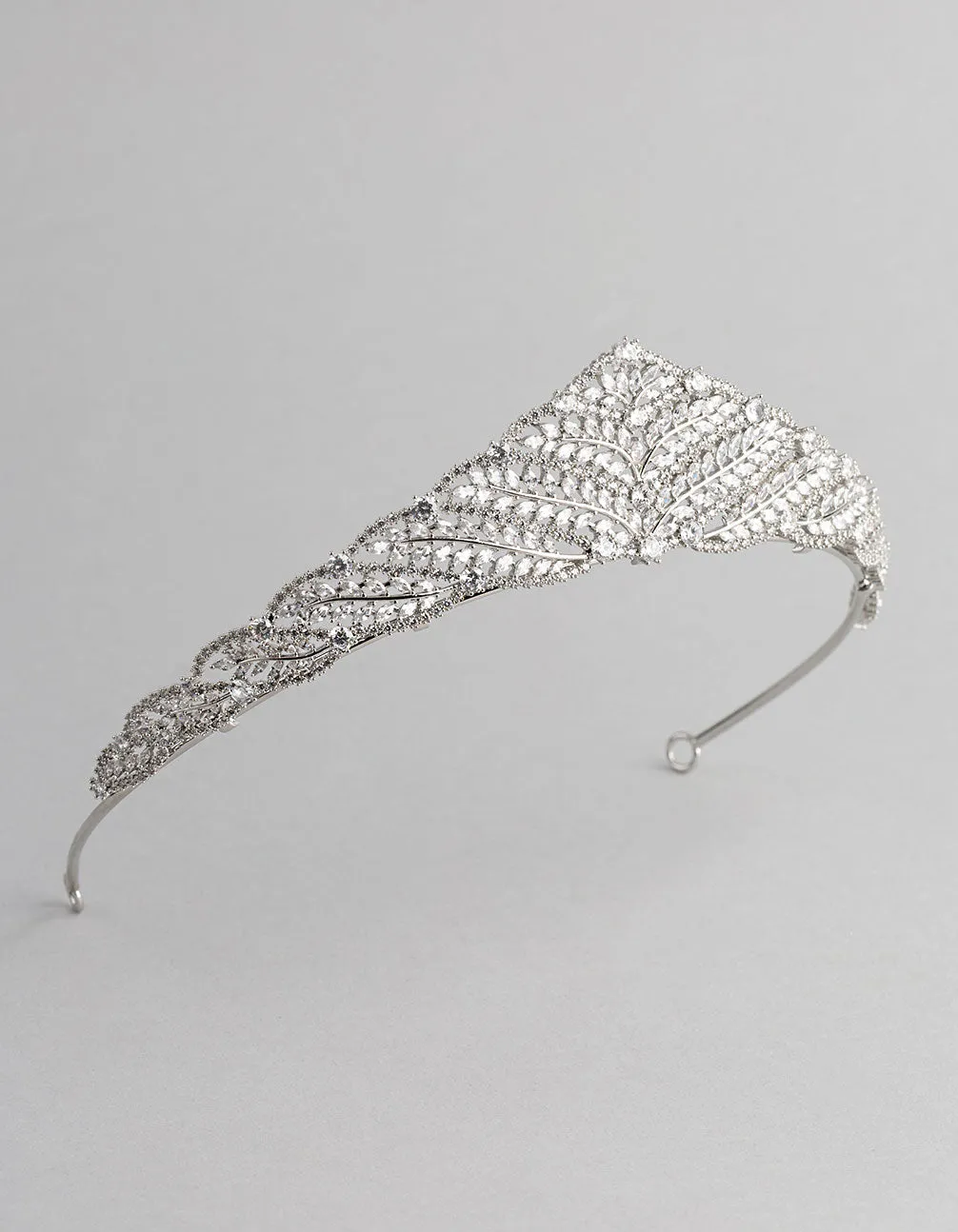 Rhodium Cubic Zirconia Royal Tiara