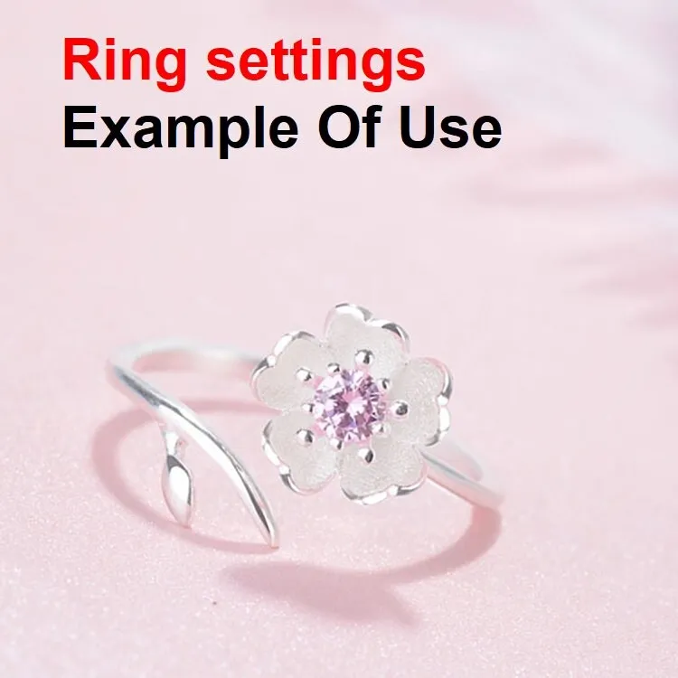 Ring Setting Blank 4mm 1pc 925 Sterling Silver Adjustable CZ Semi Mount for 1 Flower Round Shape Faceted Stone 5 Prongs Wholesale Available