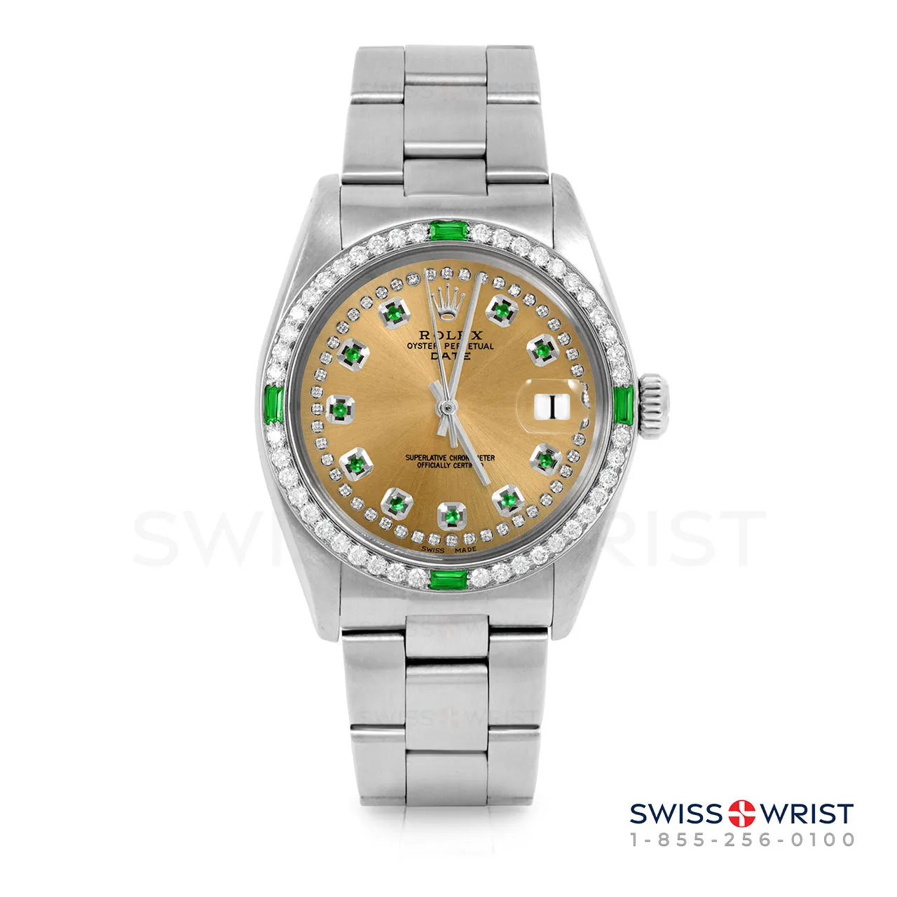 Rolex Date 34mm | 1500-SS-CHM-STRE-4EMD-OYS