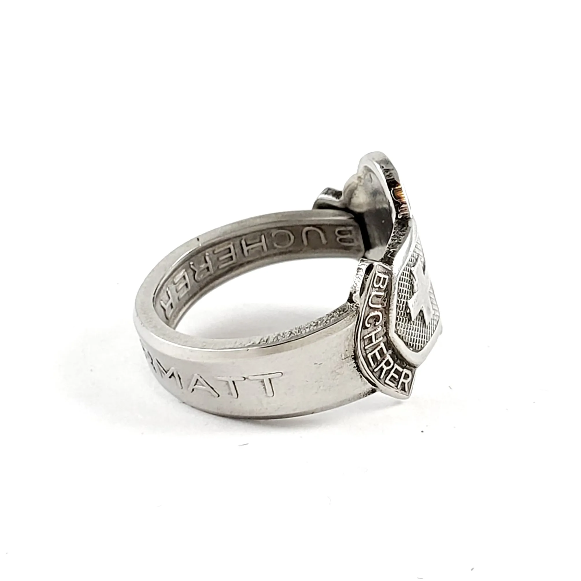 Rolex Swiss Cross Zermatt Stainless Steel Spoon Ring