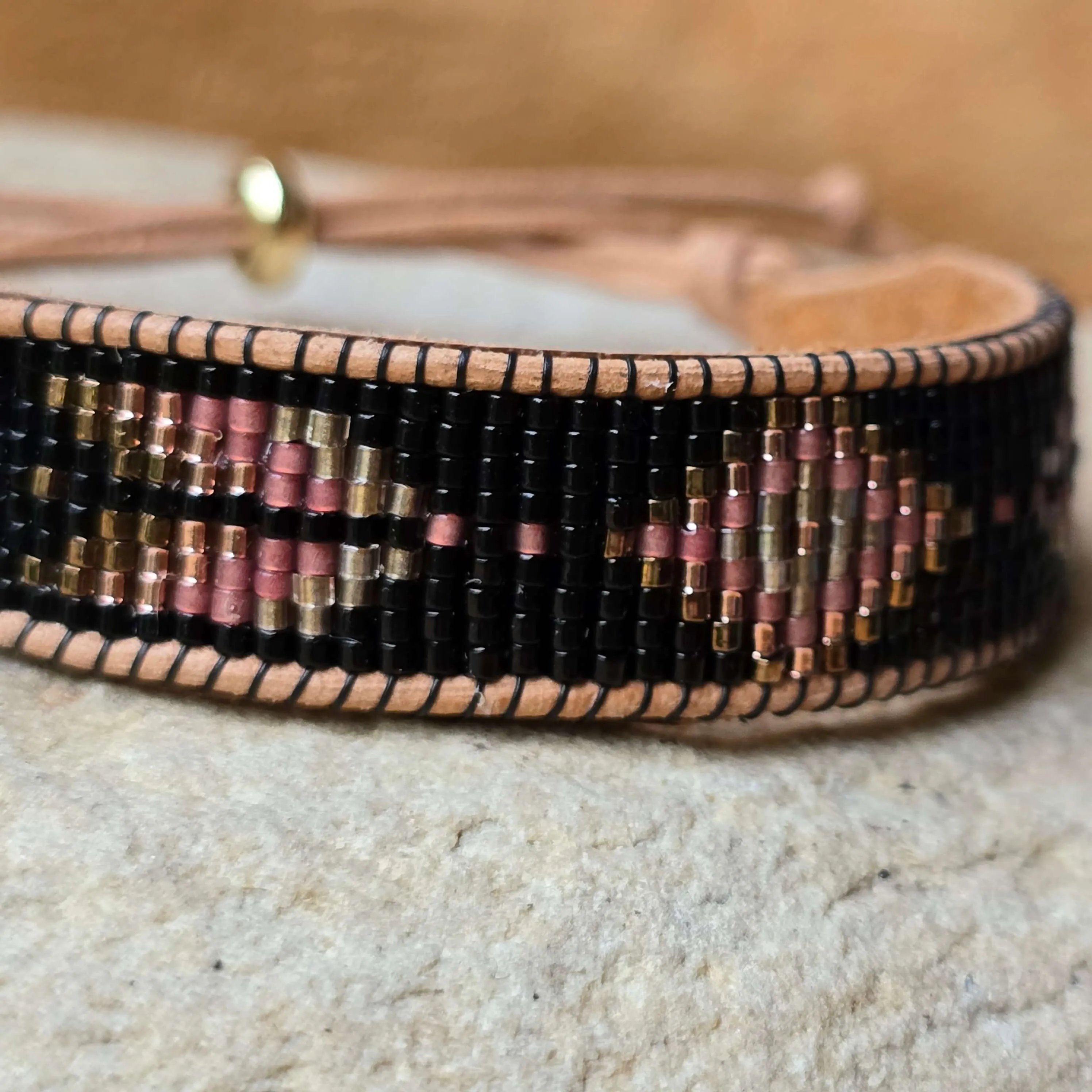 Rooted Radiance Flight of Courage Garnet Medium Beaded Cuff Bracelet