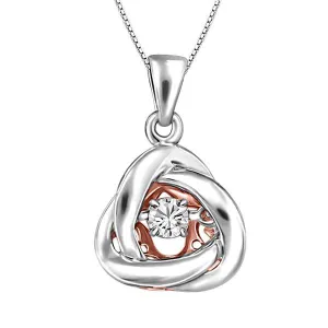 Silver and Rose Gold White Topaz Luminance Pendant