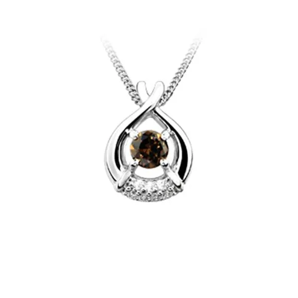 Silver White Topaz and Smoky Quartz Pendant