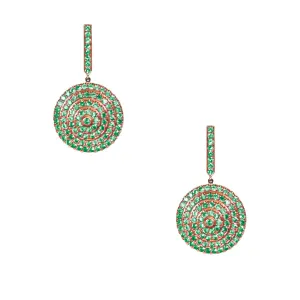 Soleil Rose Gold Earrings with Emerald