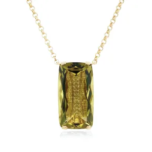 TRANSPARENZA Necklace (0890) - Olive Quartz / YG
