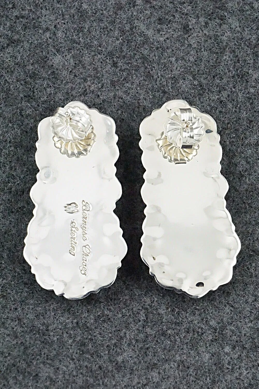Turquoise, Coral & Sterling Silver Earrings - Bernyse Chavez
