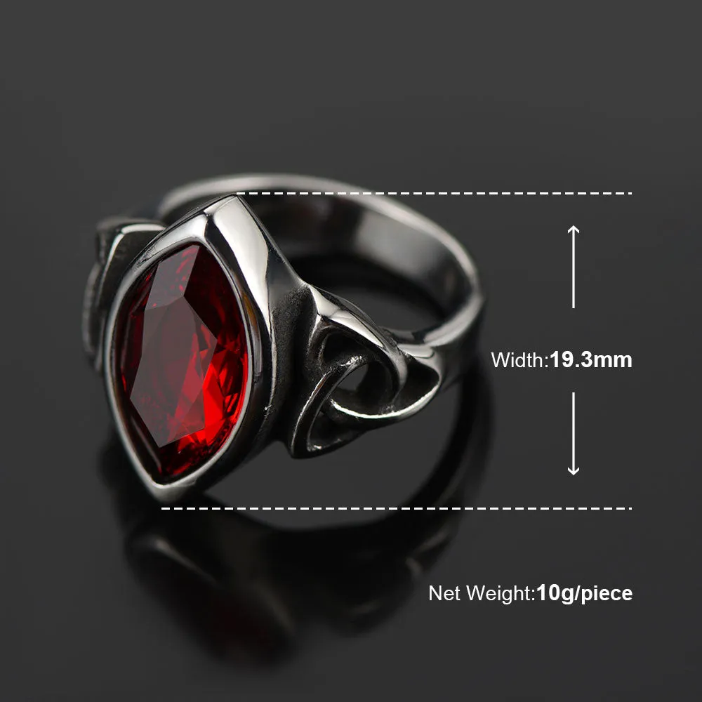 Vintage Celtic Ruby Ring Gemstone Ring for Men