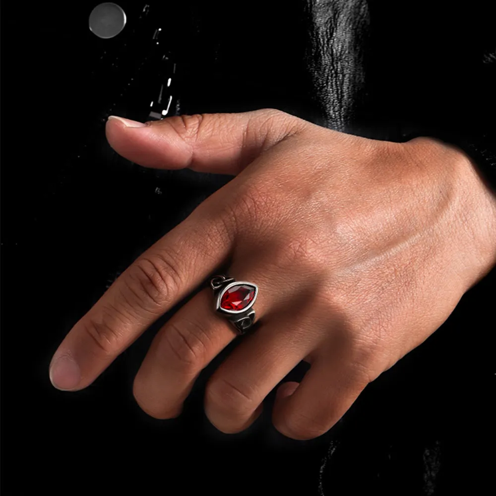 Vintage Celtic Ruby Ring Gemstone Ring for Men