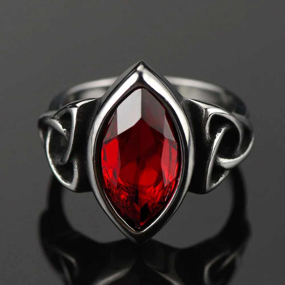 Vintage Celtic Ruby Ring Gemstone Ring for Men