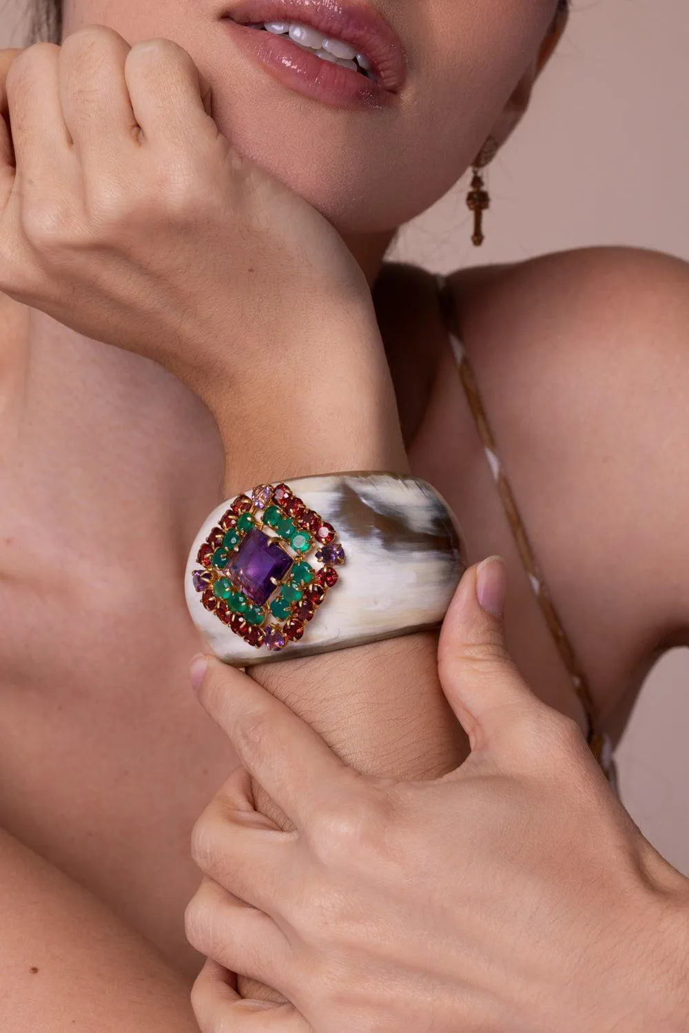 White Horn Cuff Bracelet