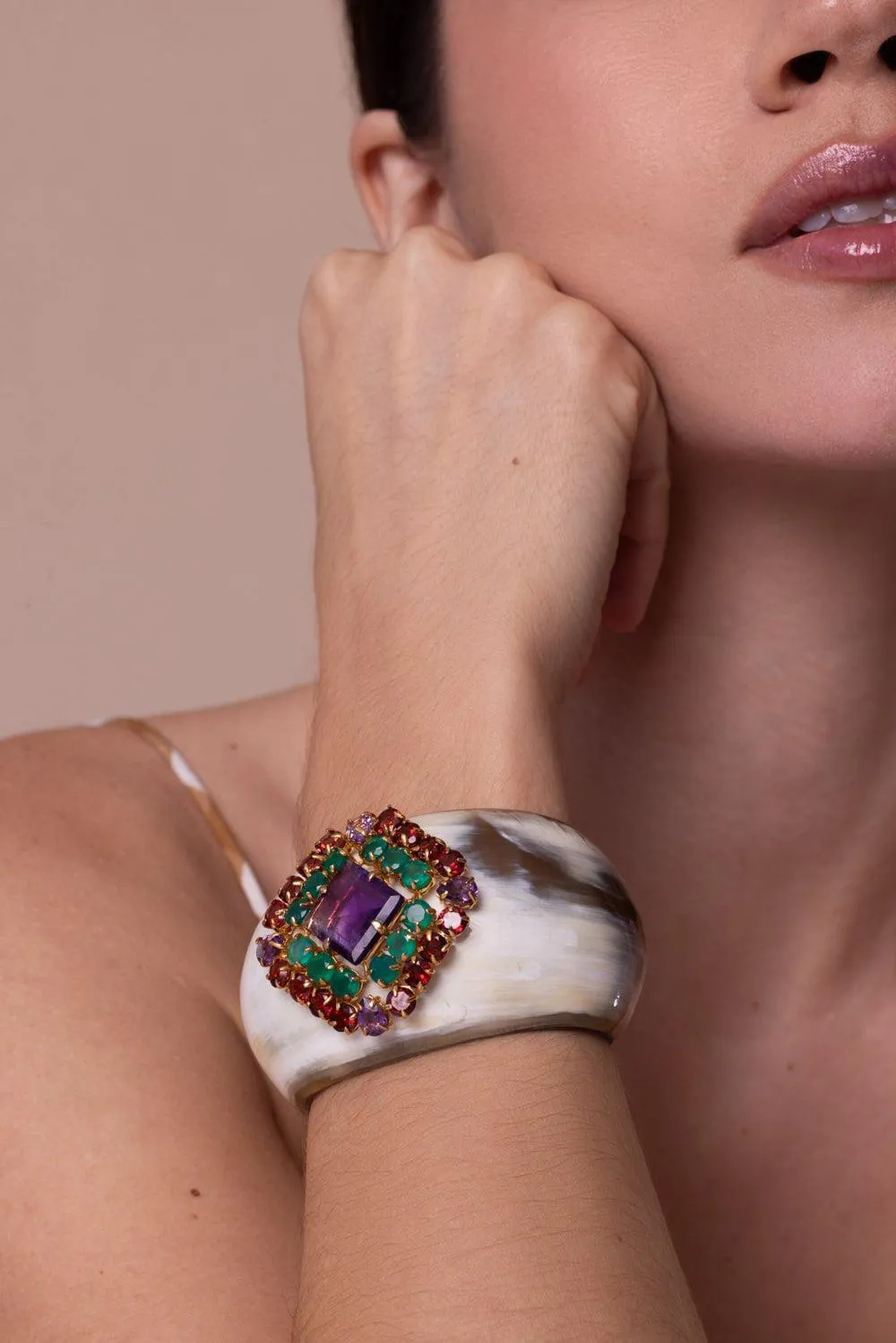 White Horn Cuff Bracelet