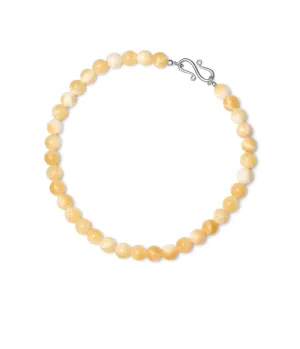 Zoe Beaded Necklace in Beige Topaz